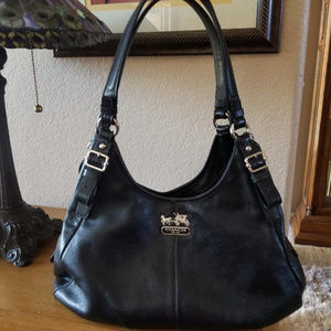 Coach Black Leather Maggie Shoulder Bag~~~EUC!